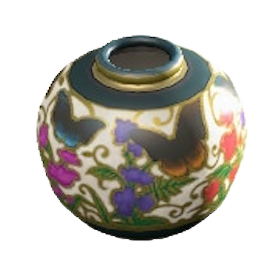 こぶりなつぼの花と蝶の画像