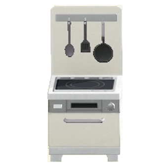 コンパクトキッチンのホワイトの画像