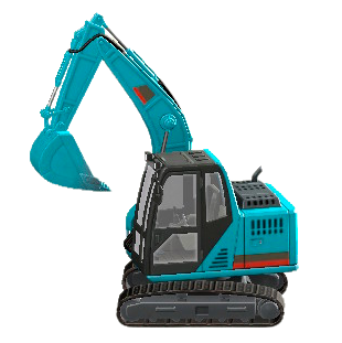 ショベルカーのブルーの画像