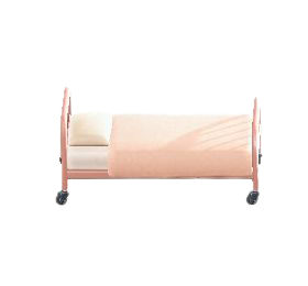 びょういんのベッドのピンクの画像