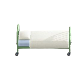 びょういんのベッドのグリーンの画像