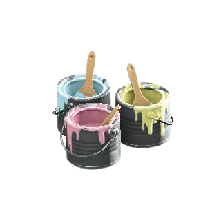 ペンキかんのパステルカラーの画像