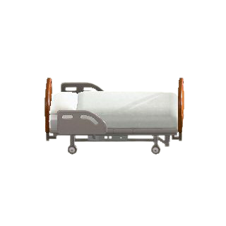 モダンなびょういんベッドのダークブラウンの画像