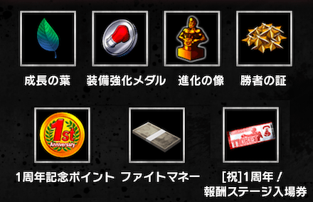 「1周年特設イベント」報酬