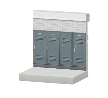 グレーのロッカールームのかべ画像