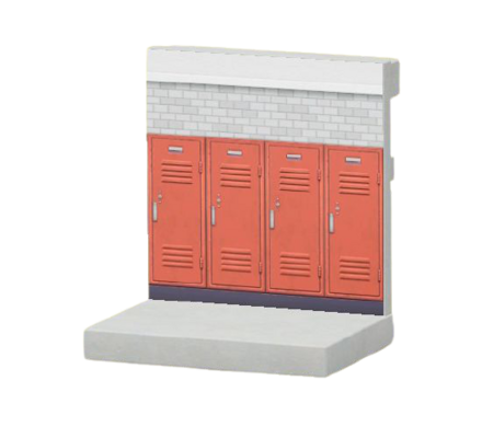 あかいロッカールームのかべ画像