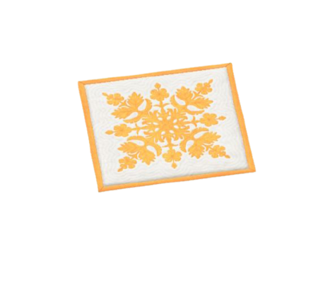 きいろいハワイアンキルトのラグ画像