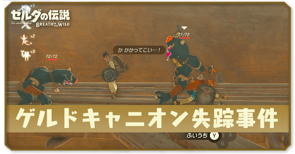 ブレワイのゲルドキャニオン失踪事件攻略