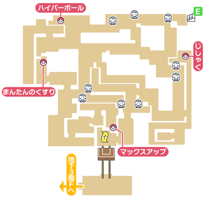 ポケモンダイパリメイクのこうてつじまB2F・左側