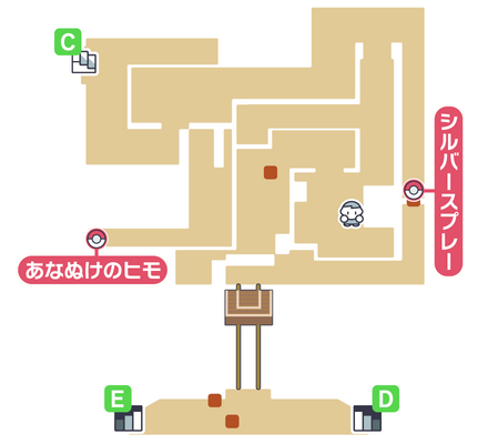 ポケモンダイパリメイクのこうてつじまB1F・右側