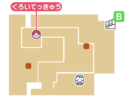 ポケモンダイパリメイクのこうてつじまB1F・左側