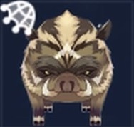 雪のイノシシの画像