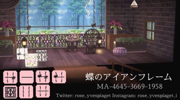 蝶のアイアンフレーム画像