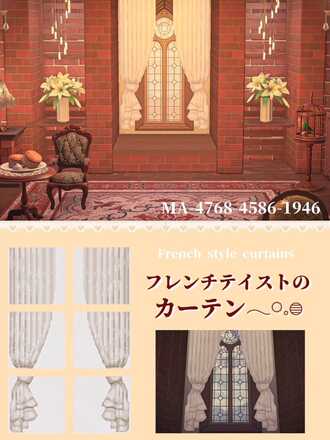 フレンチテイストのカーテン画像