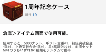1周年記念ケース