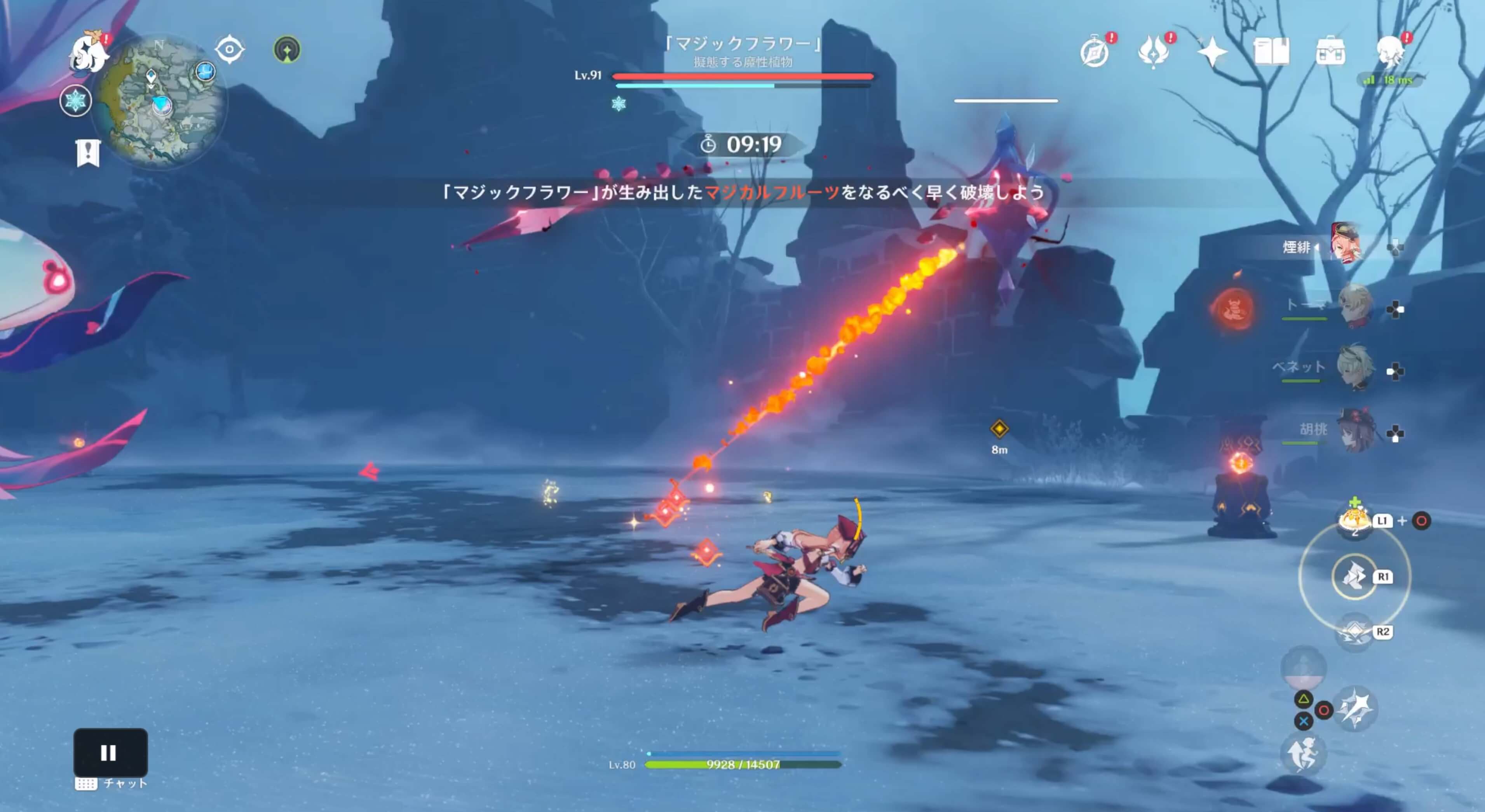 マジカルフルーツは空中に設置されることもある