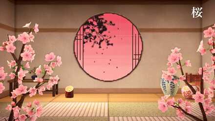 日本の四季を感じる窓画像