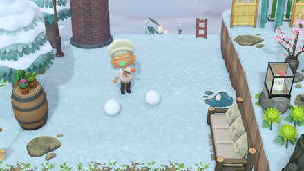 島で雪玉を2つ見つける