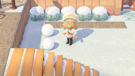 頭になる雪玉を5マス分転がす