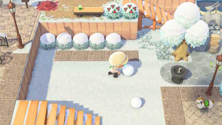 体になる雪玉を15マス分(1.5往復)転がす