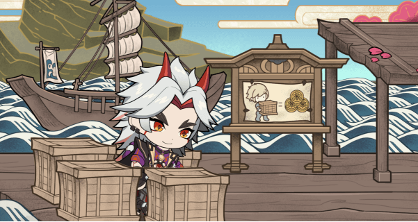 荷物を運ぶ荒瀧を手伝う