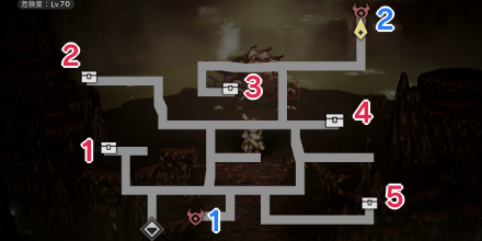 熱騰の泉窟 宝箱 位置