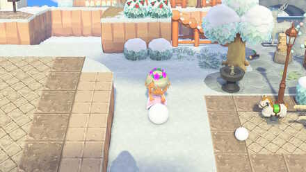 雪玉を13回蹴ると転がせるようになる