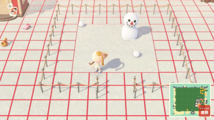 固定した場所を柵で囲う