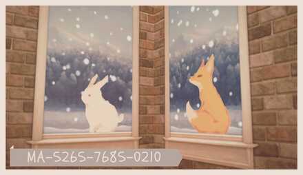 おすわりうさぎ&おすわりきつね画像