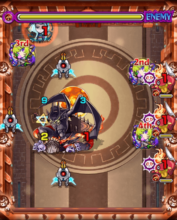 モンストの栄冠の闘技場4-1のステージ画像