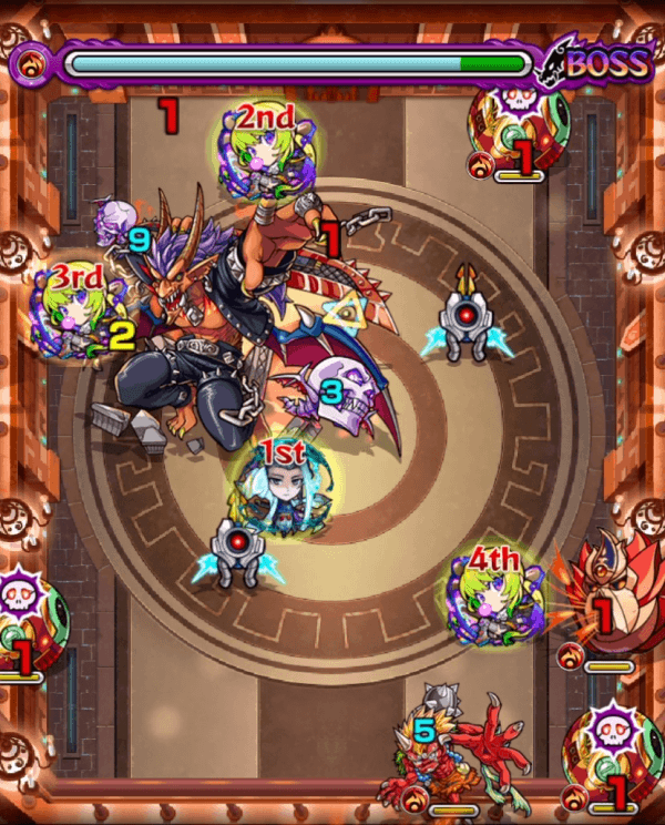 モンストの栄冠の闘技場4-1のステージ画像