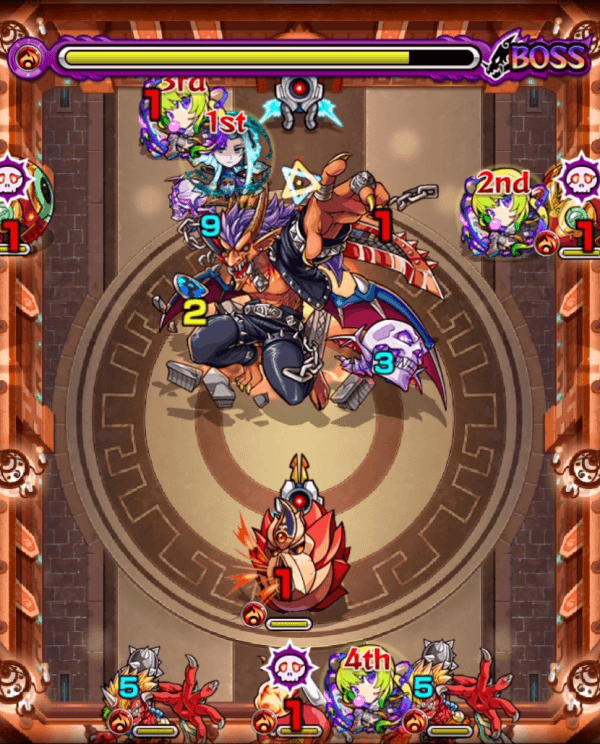 モンストの栄冠の闘技場4-1のステージ画像