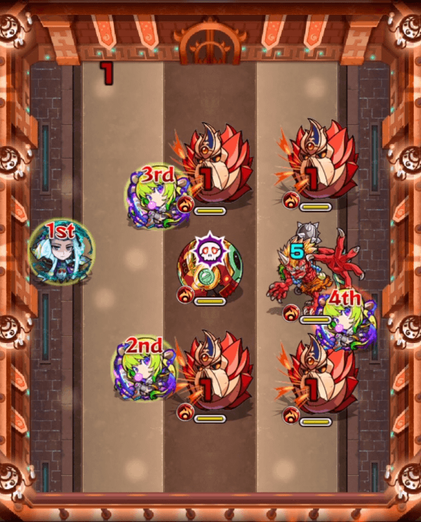 モンストの栄冠の闘技場4-1のステージ画像