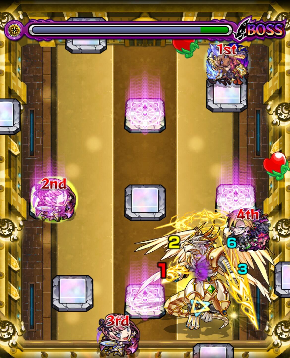 モンスト 栄冠の闘技場4-4 ボス1移動後