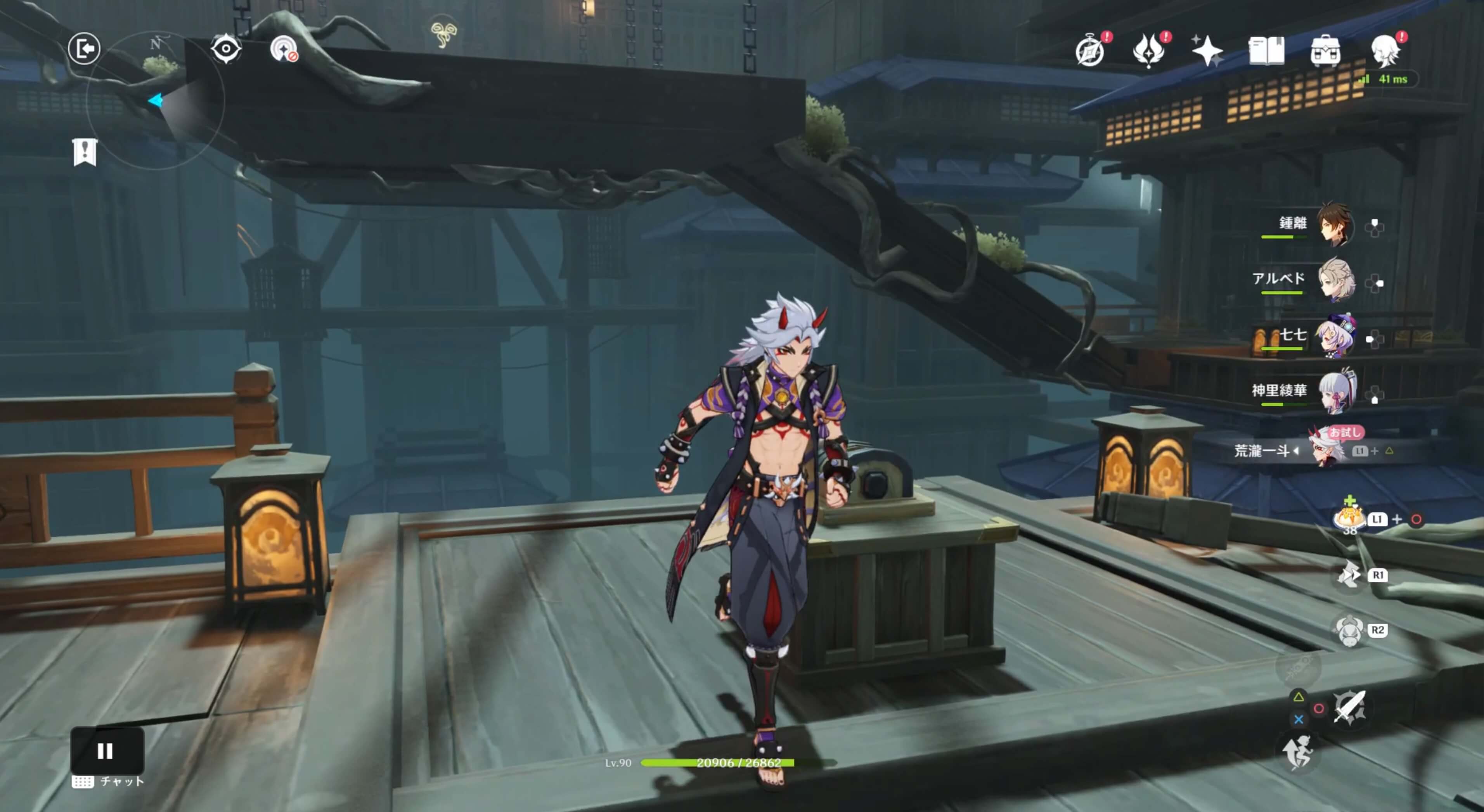 階段のレバーを再度引く