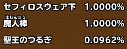 目玉装備排出確率の画像