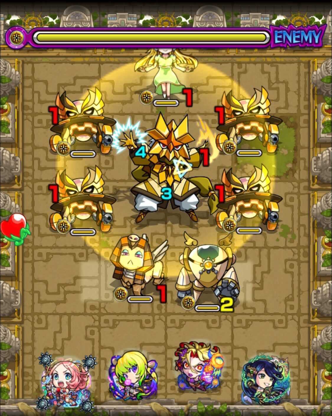 モンスト 黄金の神殿 ステージ1