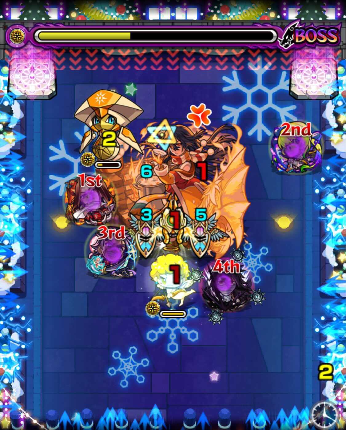 モンスト ブシェルノ ボス3クロスドクロ処理後