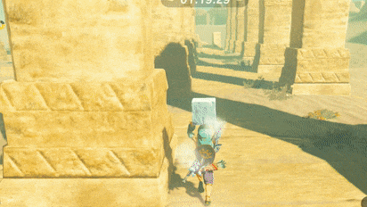 ブレスオブザワイルド　遺跡の柱を盾にしながら直進