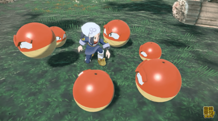 ヒスイのすがたのビリリダマたち