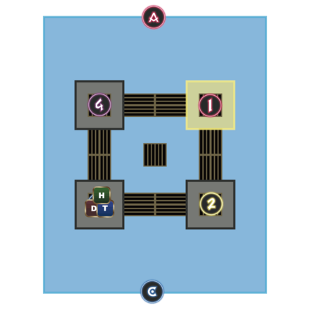 スウェッジデリージュ後、対角に移動