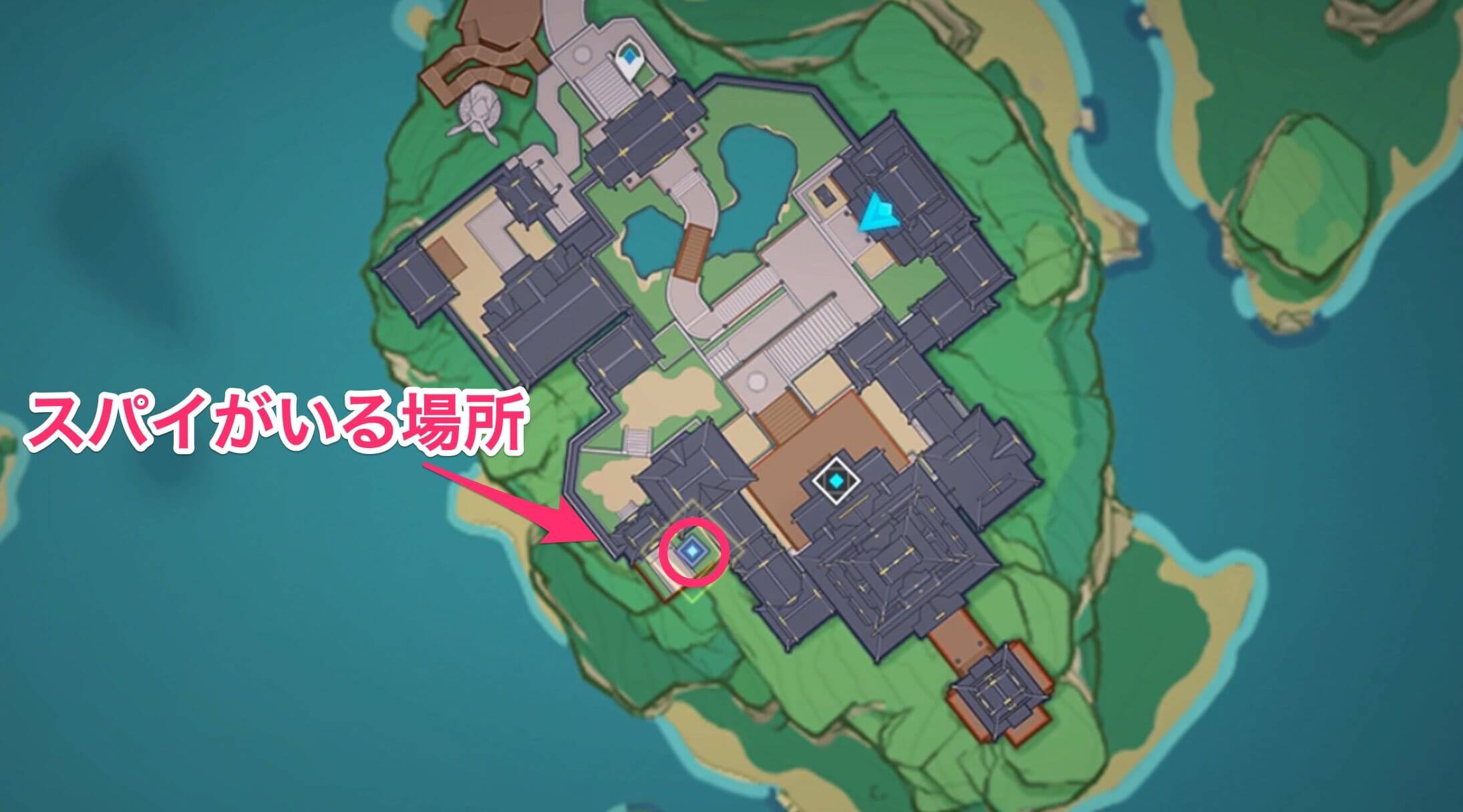 稲妻城南の裏門に向かう