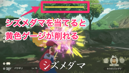 シズメダマを当てる