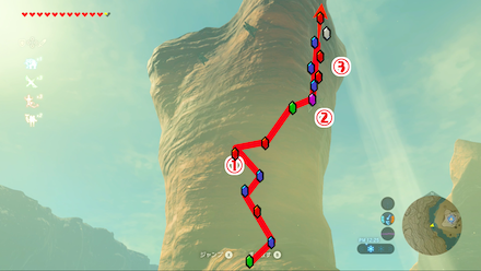 ブレスオブザワイルド　超ド根性ガケ　おすすめルート