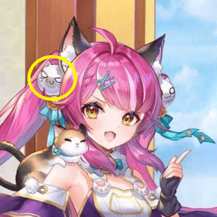 少女廻戦の猫の顔のバレッタのタップする場所