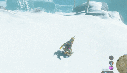 ブレスオブザワイルド　③の崖の縁でジャンプ