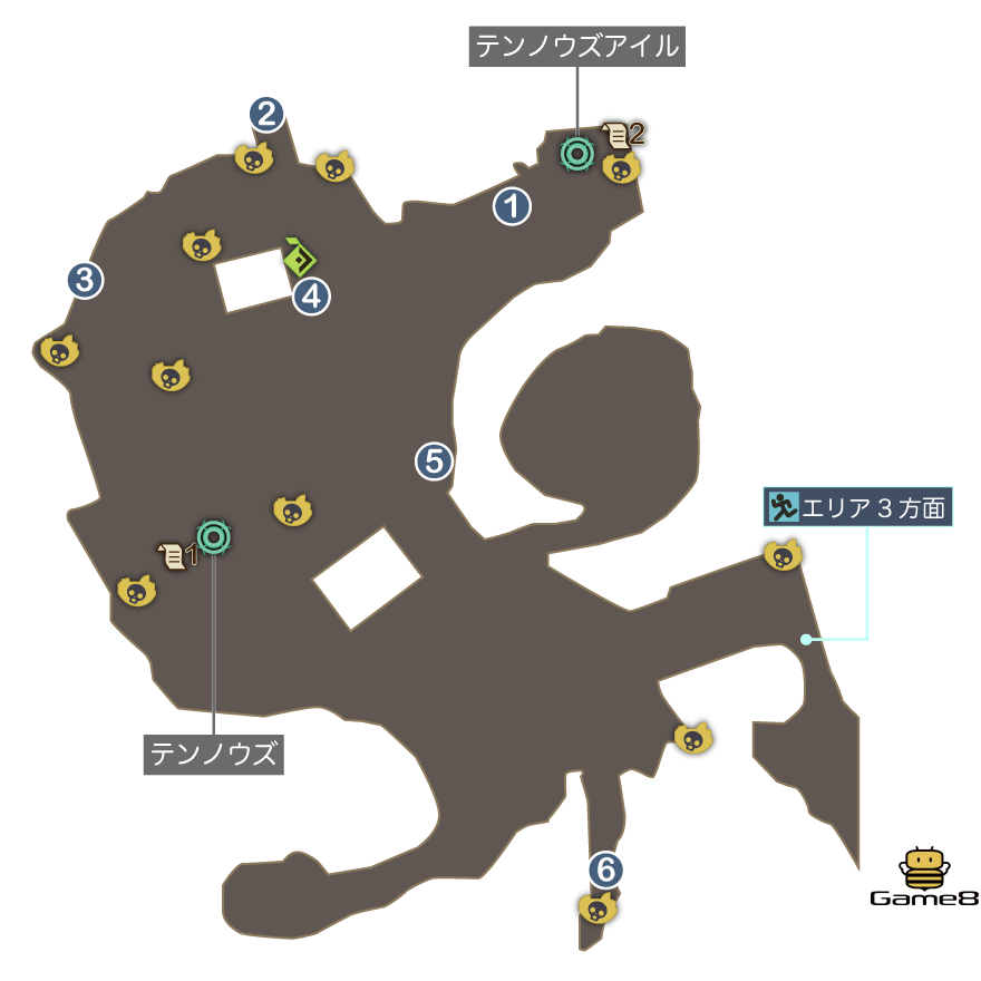 テンノウズのマップ