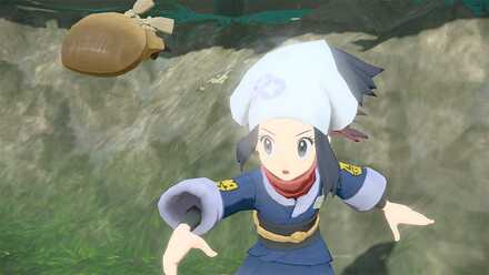 しずめだまを投げる