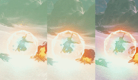 ブレスオブザワイルド　盾の滑り性能検証画像