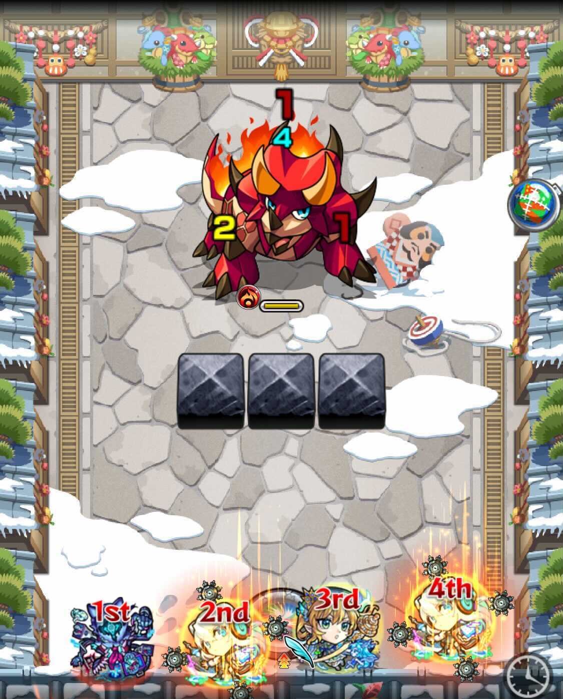 モンスト 餅突鬼&練鬼 ステージ1